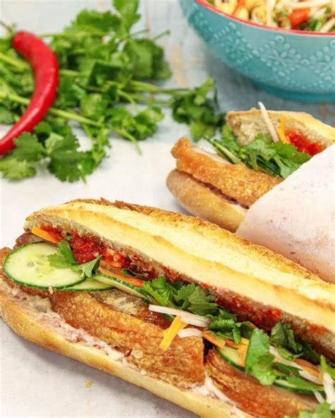 Crispy banh mi - WHAT IS BANH MI? Invented in 1950s, bánh mì is an airy, crunchy French-styled baguette stuffed with a combination of meats, vegetables and other condiments. ... Vietnamese dish of cold rice vermicelli topped with grilled pork, fresh herbs like mint, fresh salad, beanspouts, and crispy spring roll. The dish is dressed in (nước mắm) fish ...